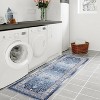 Washable Vintage Area Rug, Low Pile Foldable Non-Slip Non-Shedding Ultra-Thin Floral Accent Carpet for Living Room Bedroom - 3 of 4