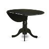East West Furniture - DLDL3-BLK-W - 3-Pc Dining Table Set - 2 Wood Kitchen Chairs and 1 Drops Leaf Kitchen Table - Black Finish - 4 of 4