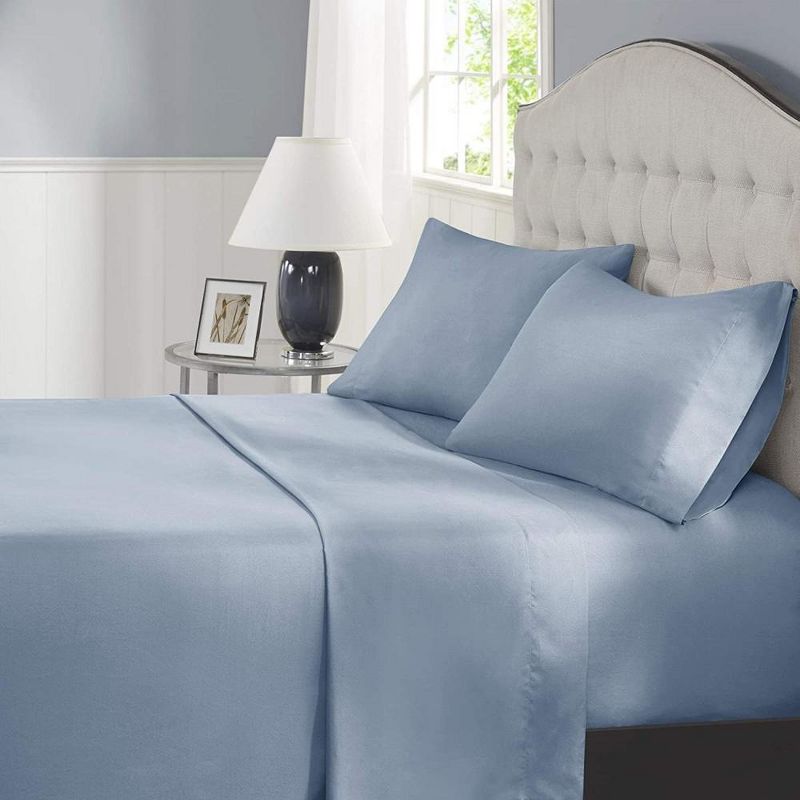 RT Designers Collection Modern Living 100% Pima Cotton Ultra Soft Sheet Set Blue, 1 of 4
