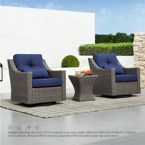 Spruce & Spring Outdoor Wicker Patio Outdoor Sofa Swivel Chair Coffee Table - 1 of 4