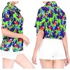 HAPPY BAY Women's Button Down Summer Beach Party Colorful Shirt Hawaiian Short Sleeve Vacation Button Up Dress Shirts Colorful for Women - 3 of 4