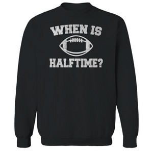 Rerun Island Men's When Is Halftime Long Sleeve Graphic Cotton Sweatshirt - 1 of 1
