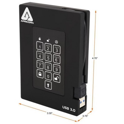 Apricorn Aegis Padlock External Hard Drive 1TB - A25-3PL256-1000F