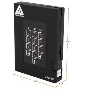 Apricorn Aegis Padlock External Hard Drive 1TB - A25-3PL256-1000F - 1 of 4