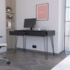 XIYUYEU Home Office Desk Modern Writing Desk with 2 Storage Drawers and Hairpin Legs for Study - 2 of 4