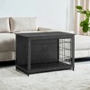 Modern Dog Crate Furniture , End Table, for Small Dogs up to 70 lb - Stylish Kennel with Removable Tray, Double Doors - 2 of 4