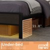 Bed Frame with LED Lights & Charging Station, Linen Upholstered Headboard with 2-Tier Storage - 2 of 4