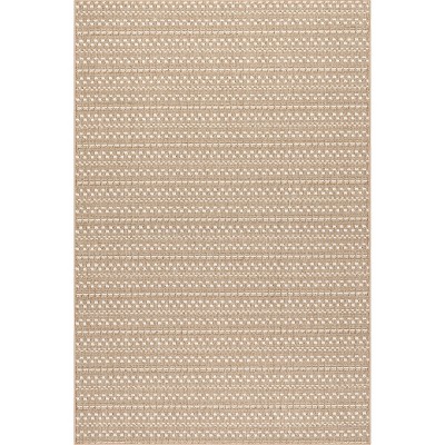 Neutral Geometric 8' x 10' Synthetic Indoor/Outdoor Area Rug