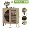 ZHUTA Shoe Cabinet, Wooden Shoe Storage Cabinet, 5-TIERS Freestanding Shoe Rack with Breathable Rattan Doors, Modern Shoe Organizer Storage - 3 of 4