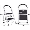Cesicia Silver 2-Step Folding Ladder with Soft Grip Handle and Anti-Slip Wide Pedal - 2 of 4