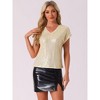 Allegra K Women's Sequin Short Sleeve V Neck Party Sparkly Metallic Top - 3 of 4
