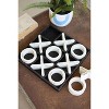 Wooden Tic-Tac-Toe Game 2"H, Black Distressed Painted Wood By Kalalou - 2 of 3