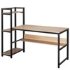 Tangkula Multifunctional Computer Desk with Storage Shelves Stable Writing Table for Home Office Black/Natural/Rustic Brown/Walnut - 4 of 4