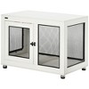 PawHut Dog Crate Furniture, 37 Dog Kennel Furniture w/ Water-Resistant Cushion, Double Doors for Large Dogs, Dog Crate End Table for Indoor Use, White - 4 of 4