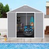 Resin Outdoor Storage Shed with Floor , Lockable Doors & Windows, All-Weather Tool House for Garden, Backyard, Lawn Mower Storage - 4 of 4