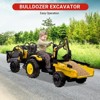 3-in-1 24V Ride On Tractor for Kids, Electric Excavator, Bulldozer, Trailer, Remote Control, LED Lights, Music, USB - 4 of 4
