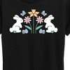 Women's - Instant Message - Stencil Bunnies With Flowers Short Sleeve Graphic T-Shirt - 2 of 4