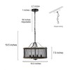 LNC Silla 4-Light 16.5" Farmhouse Drum Small  Chandelier, Matte Black and Light Grey Wood Tone - 3 of 4