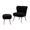 WestinTrends 25.5" Wide Upholstered Boucle Accent Chair with Ottoman Foot Stool Set - 3 of 4