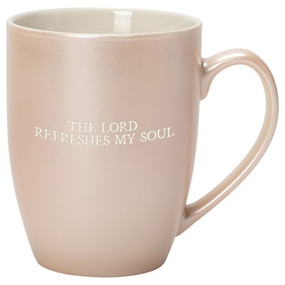 Elanze Designs The Lord Refreshes My Soul Precious Pearl 10 ounce New Bone China Coffee Cup Mug