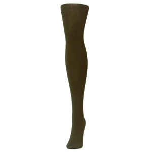 Memoi Natural Rayon Blend Solid Color Opaque Tights - 1 of 3