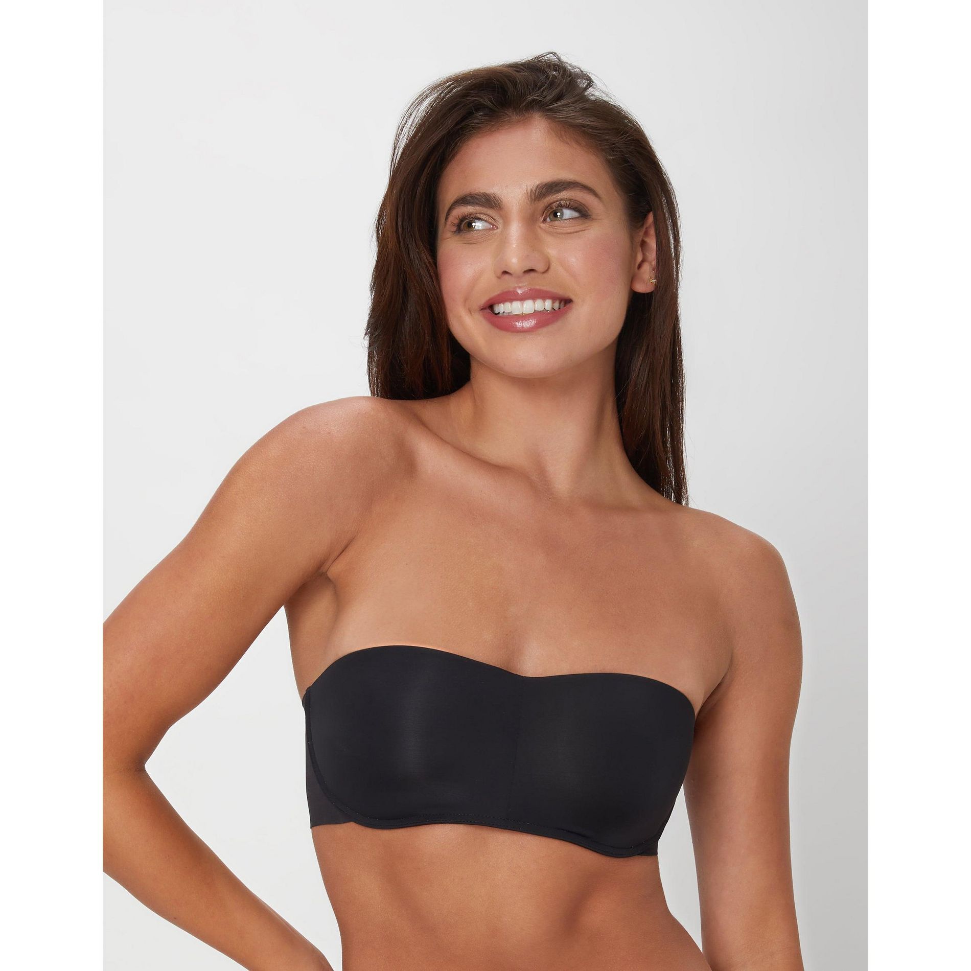 Maidenform Strapless Bra with Stay-Put Tech, Wireless (Plus Size Available) Black L Women's