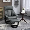 PU Leather Massage Recliner Chair with Ottoman, 360° Swivel Recliner and Footstool, Side Pocket and Remote Control - 2 of 4