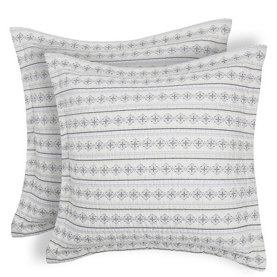 Josephina Striped Medallion Quilted Euro Sham - 2pk - Levtex Home