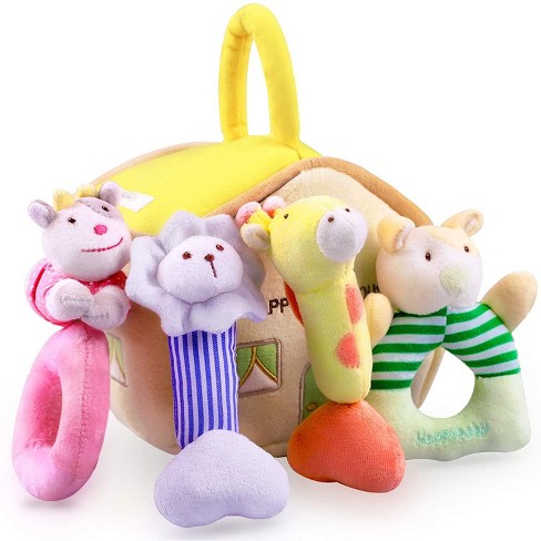 Baby Kids Soft Plush Embroidery Stuffed Ball Rattle Toys Shower Gift for baby 