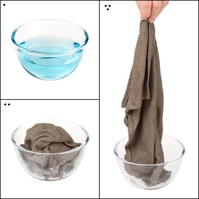 Unique Bargains Reusable Cotton Waffle Weave Drying Absorbent Kitchen Towels 14" x 14" 6 Packs, 4 of 7