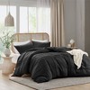 510 Design California King Porter Soft Washed Pleated Duvet Cover Set Black - 4 of 4