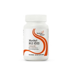 Seeking Health Methyl B12 1000, 1000 mcg (adenosylcobalamin + methylcobalamin) for Methylation, Homocysteine & MTHFR Support, 60 Vegan Lozenges - 1 of 4