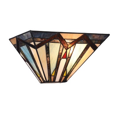 Chloe Lighting Manton Mission 1 Light Textured Black Wall Sconce 12"Wide