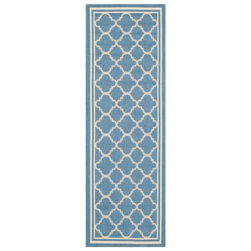 2'3inX8' Runner Renee Outer Patio Rug Blue/Beige - Safavieh