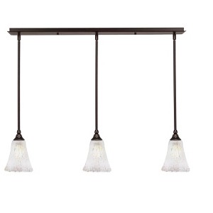 Toltec Lighting Any 3 - Light Chandelier in  Dark Granite with 5.5" Fluted Frosted Crystal Shade - 1 of 1