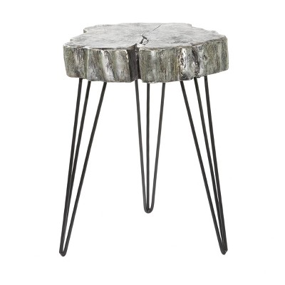 Modern Polystone and Metal Accent Table Gray - Olivia & May