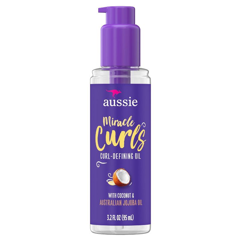 Aussie Miracle Curls Curl-Defining Oil Hair Treatment with Jojoba Oil - 3.2 fl oz, 1 of 11