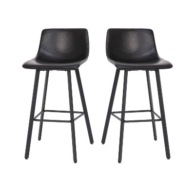 Taylor & Logan Set of 2 Brandy Bucket Seat Barstools