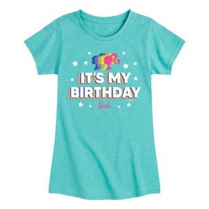 Girls' - Barbie - It's My Birthday Fitted Short Sleeve Graphic T-Shirt - 1 of 4