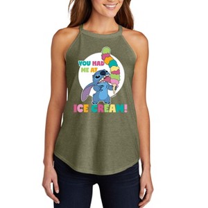 Women's - Lilo and Stitch - Stitch Had Me At Ice Cream Graphic High Neck Tank - 1 of 2