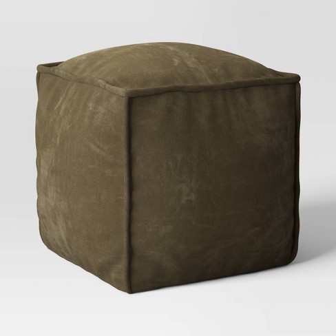 Leather pouf hot sale target