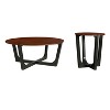NicBex Round Industrial Solid Wood Coffee Table with Metal Legs,Modern Side Table Set for Living Room,Apartment - 2 of 4