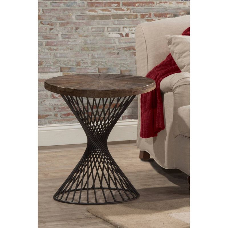 Kanister End Table Wood/Metal Weathered Walnut Finished/Dark Pewter - Hillsdale Furniture, 4 of 8