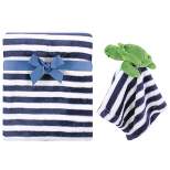 Hudson Baby Infant Boy Plush Blanket with Security Blanket, Sea Turtle, One Size