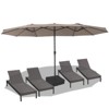 15ft Large Crank Outdoor Double-Sided Rectangular Umbrella for Pool, Garden, Patio, Lawn, Market with Base - 2 of 4
