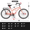 Gulches S26204 26 Inch Beach Cruiser Bike for Men and Women, Steel Frame, Single Speed Drivetrain, Upright Comfortable Rides, Multiple Colors - 4 of 4