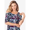 Roaman's Women's Plus Size Ultrasmooth Cold Shoulder Maxi Dress - 3 of 4
