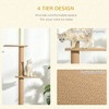 Resenkos Floor-to-Ceiling Cat Tree Cat Climbing Tower with Sisal-Covered Scratching Posts Natural Cat Tree Activity Center, Light brown - 3 of 4