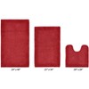Edge Bath Rug 100% Premium Cotton Ultra-Soft Water Absorbent Tufted Solid Reversible 3 Piece Bathroom Rug Set for Machine Washable Bathmat - 2 of 4