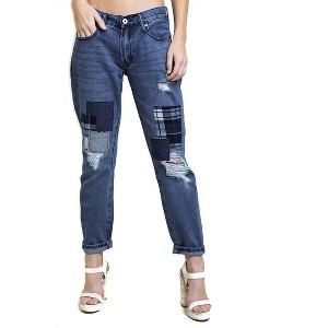 Women's Distressed Patchwork friend Jean - umgee - 1 of 3